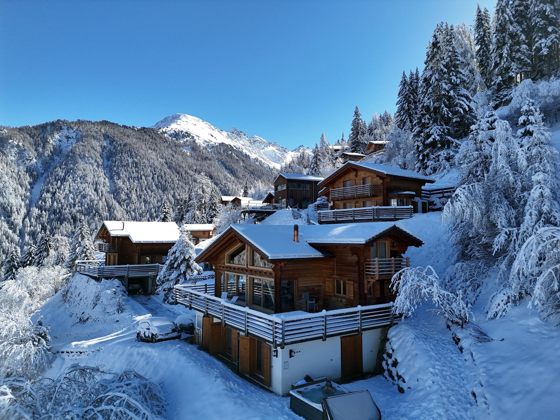 View of Chalet La Chance with valley panorama